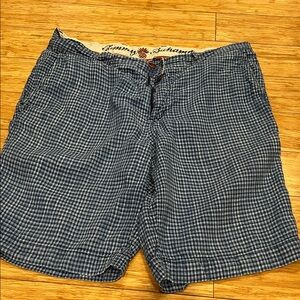 Tommy Bahama Navy and White Plaid Men's Shorts